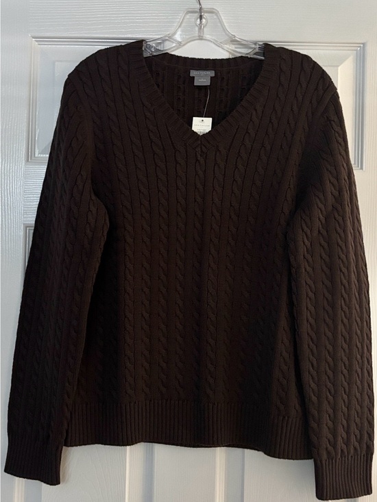 Ann Taylor Sweaters - Ann Taylor Cable Knit V-Neck Sweater 
 Dark Brown
